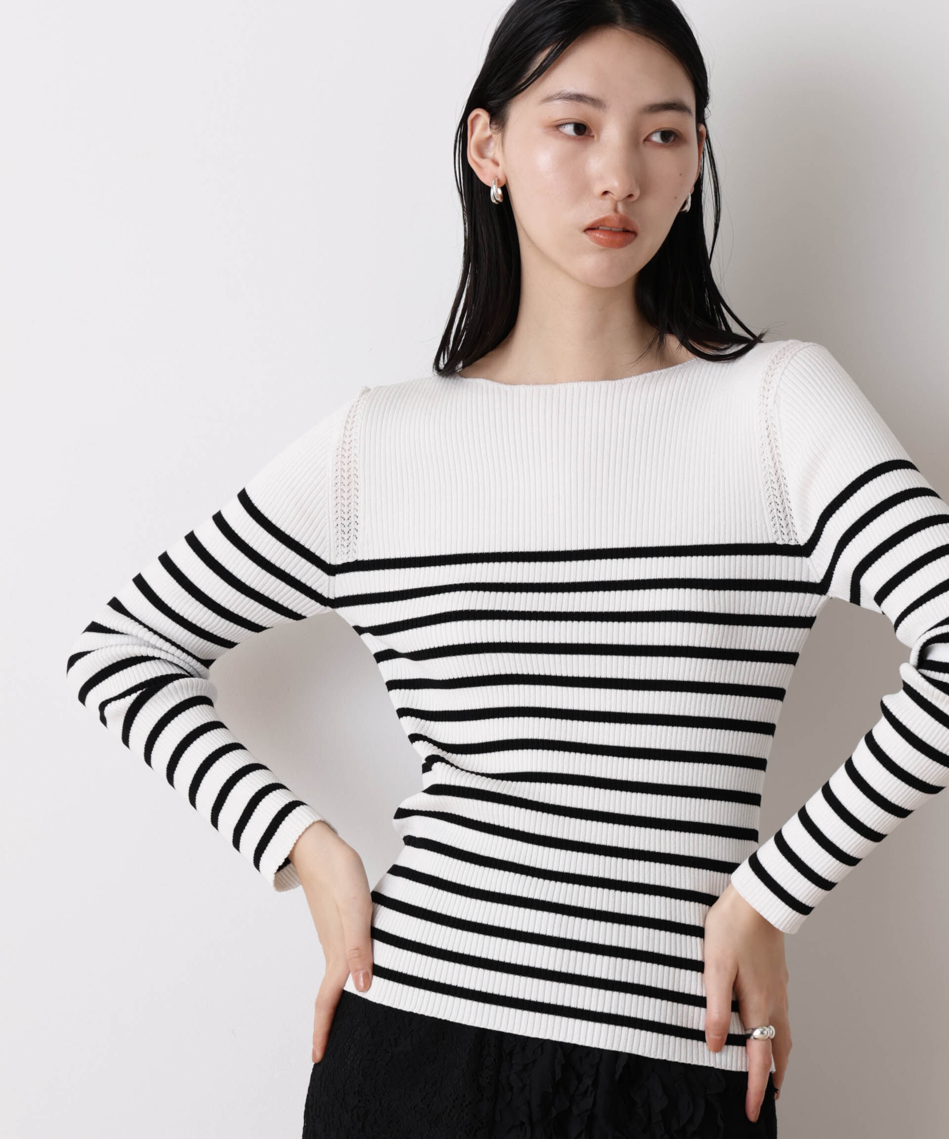 nano･universe「「STEVELOUR」ボーダーフィットニット」|ニット・セーター|