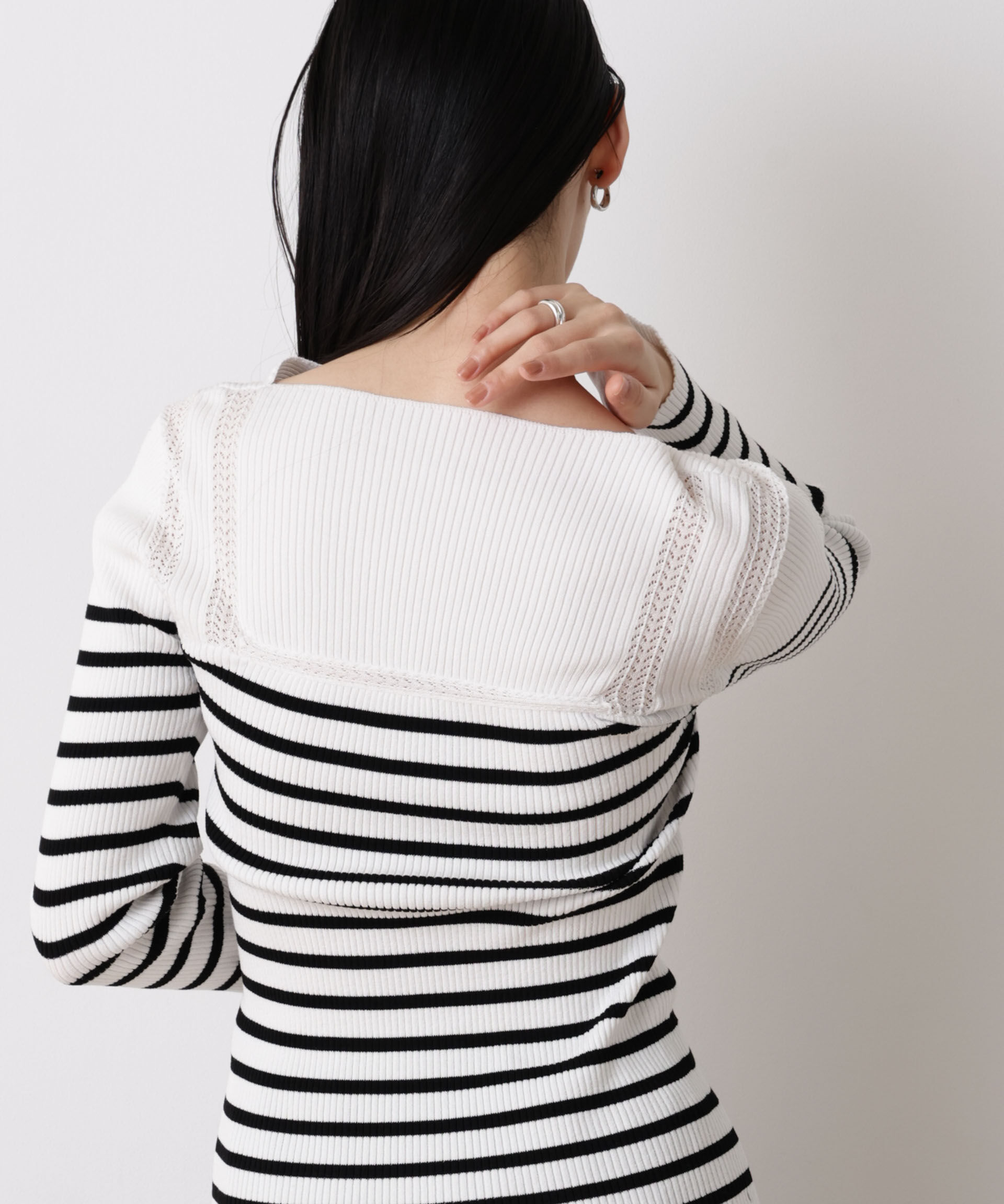 nano･universe「「STEVELOUR」ボーダーフィットニット」|ニット・セーター|