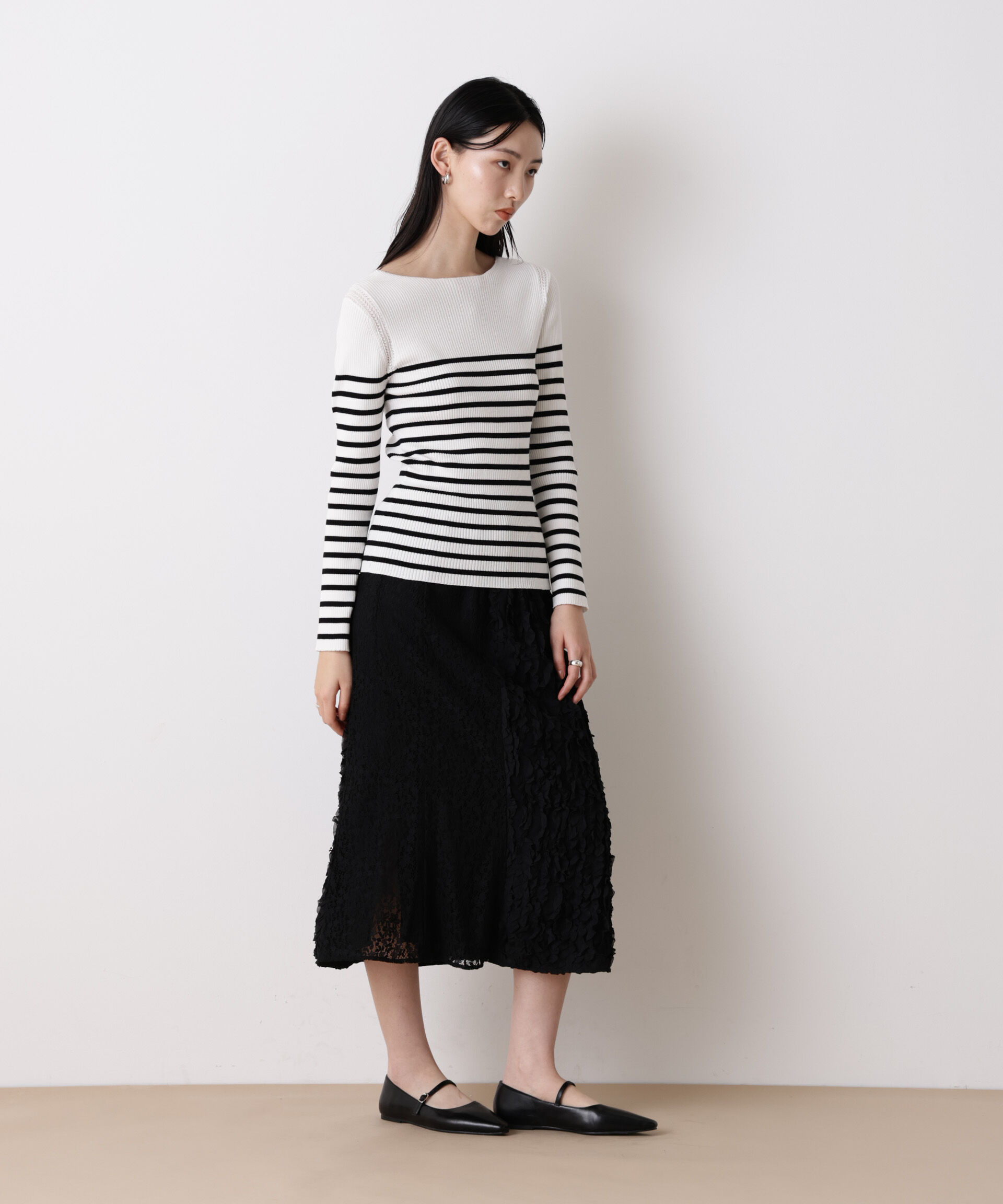 nano･universe「「STEVELOUR」ボーダーフィットニット」|ニット・セーター|