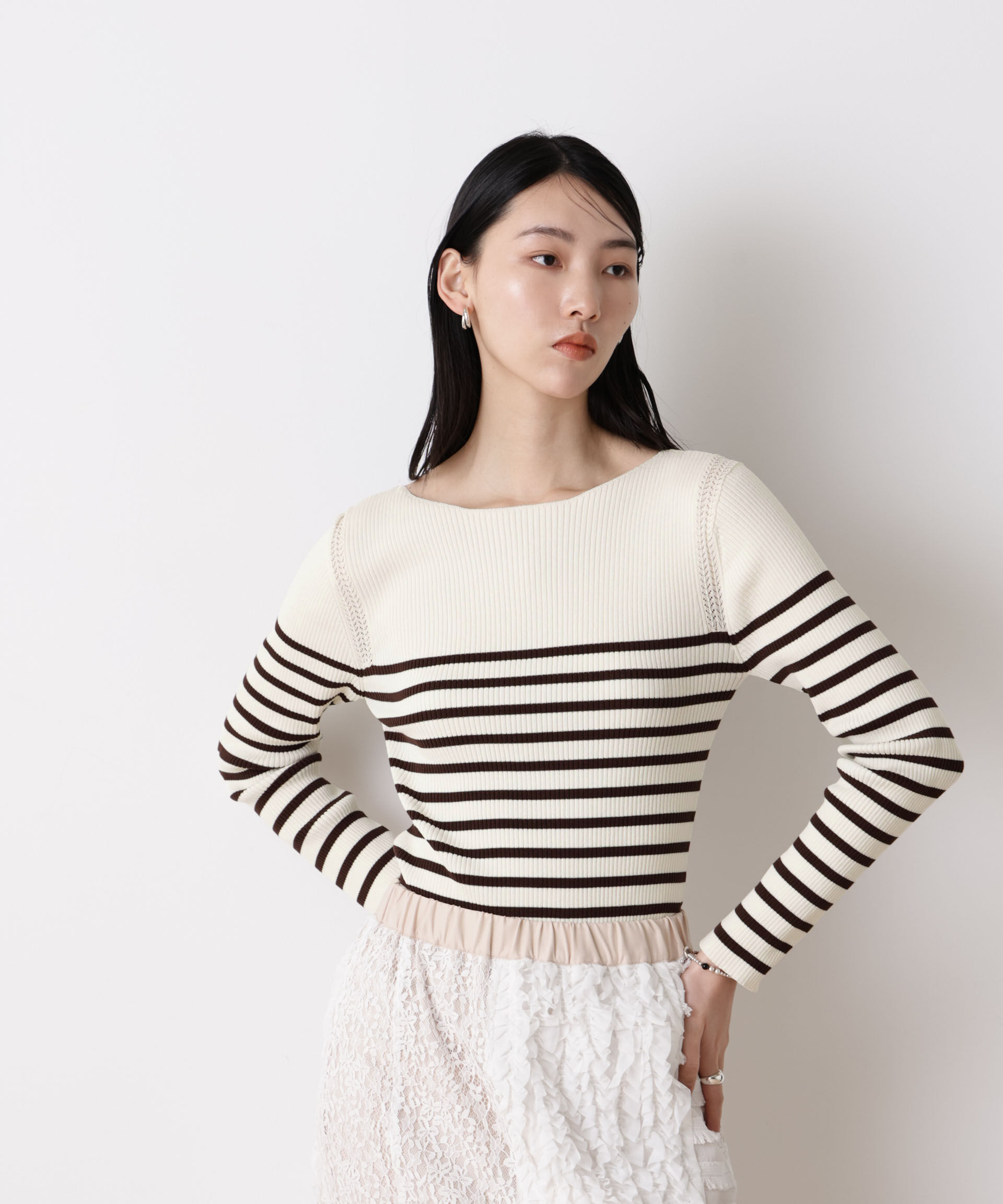 nano･universe「「STEVELOUR」ボーダーフィットニット」|ニット・セーター|