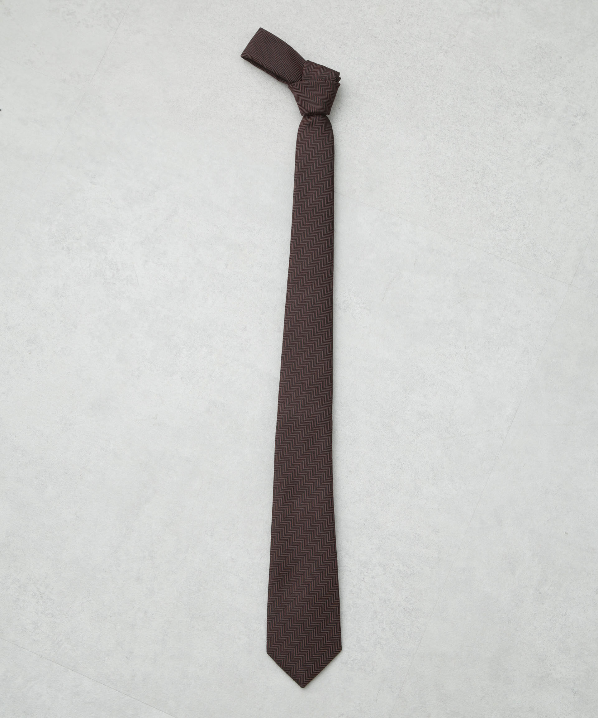 nano･universe「京都西陣ウォッシャブルヘリンボーンソリッドネクタイ」|ネクタイ・蝶ネクタイ|ブラウン