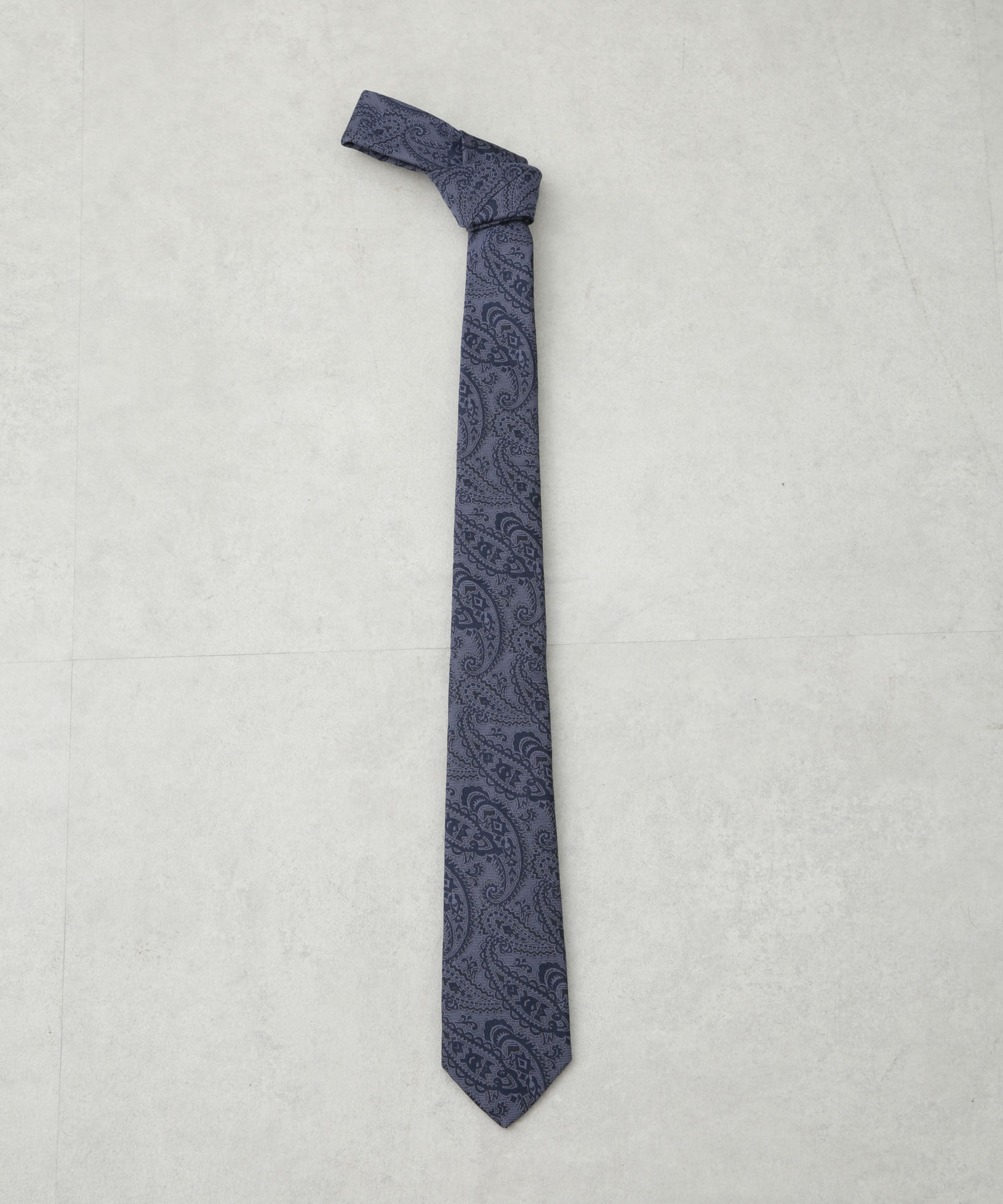 nano･universe「京都西陣ウォッシャブルシャドーペイズリーネクタイ2」|ネクタイ・蝶ネクタイ|ブルー