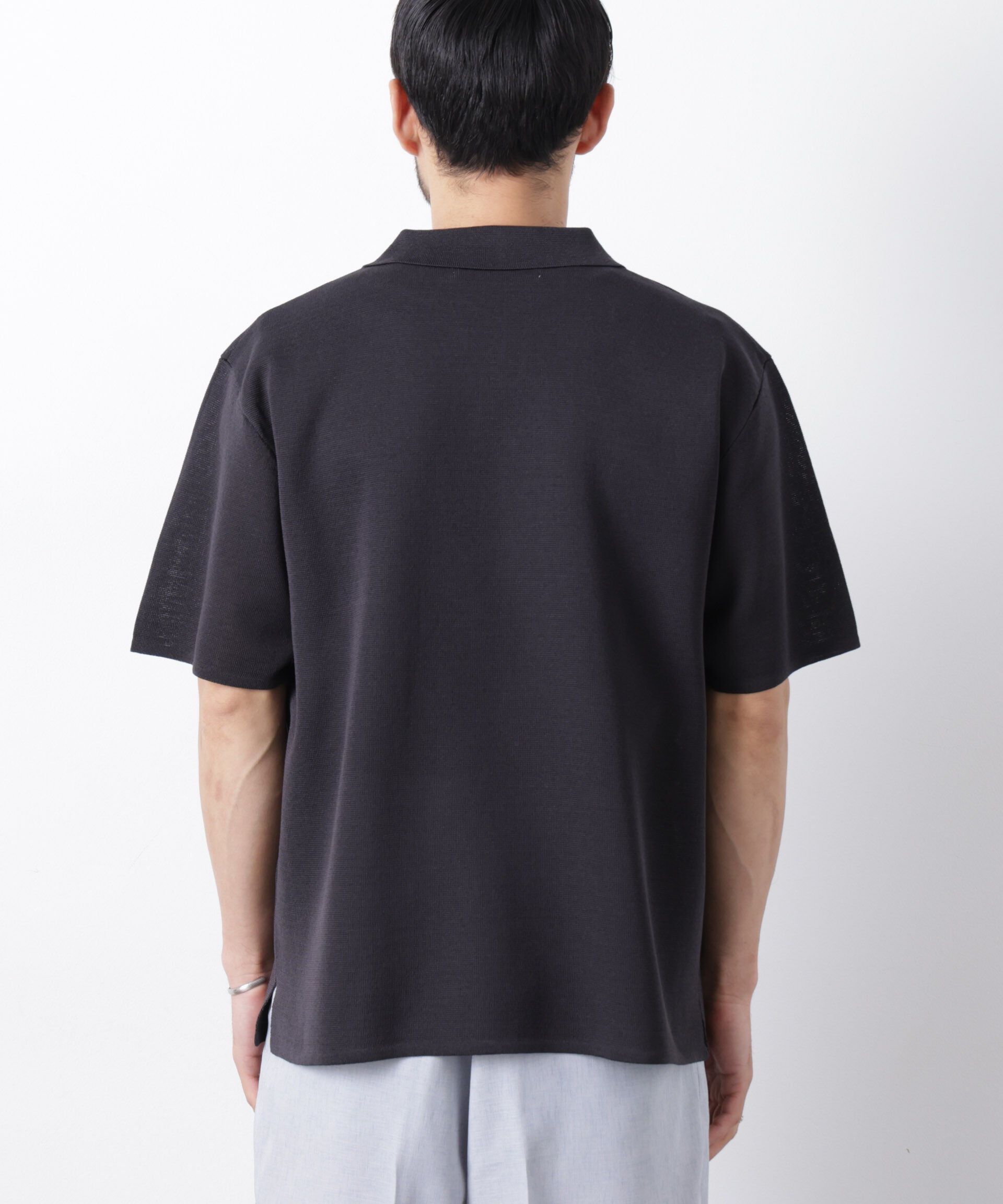 nano･universe「12ゲージドライニットスキッパーポロシャツ」|ニット・セーター|