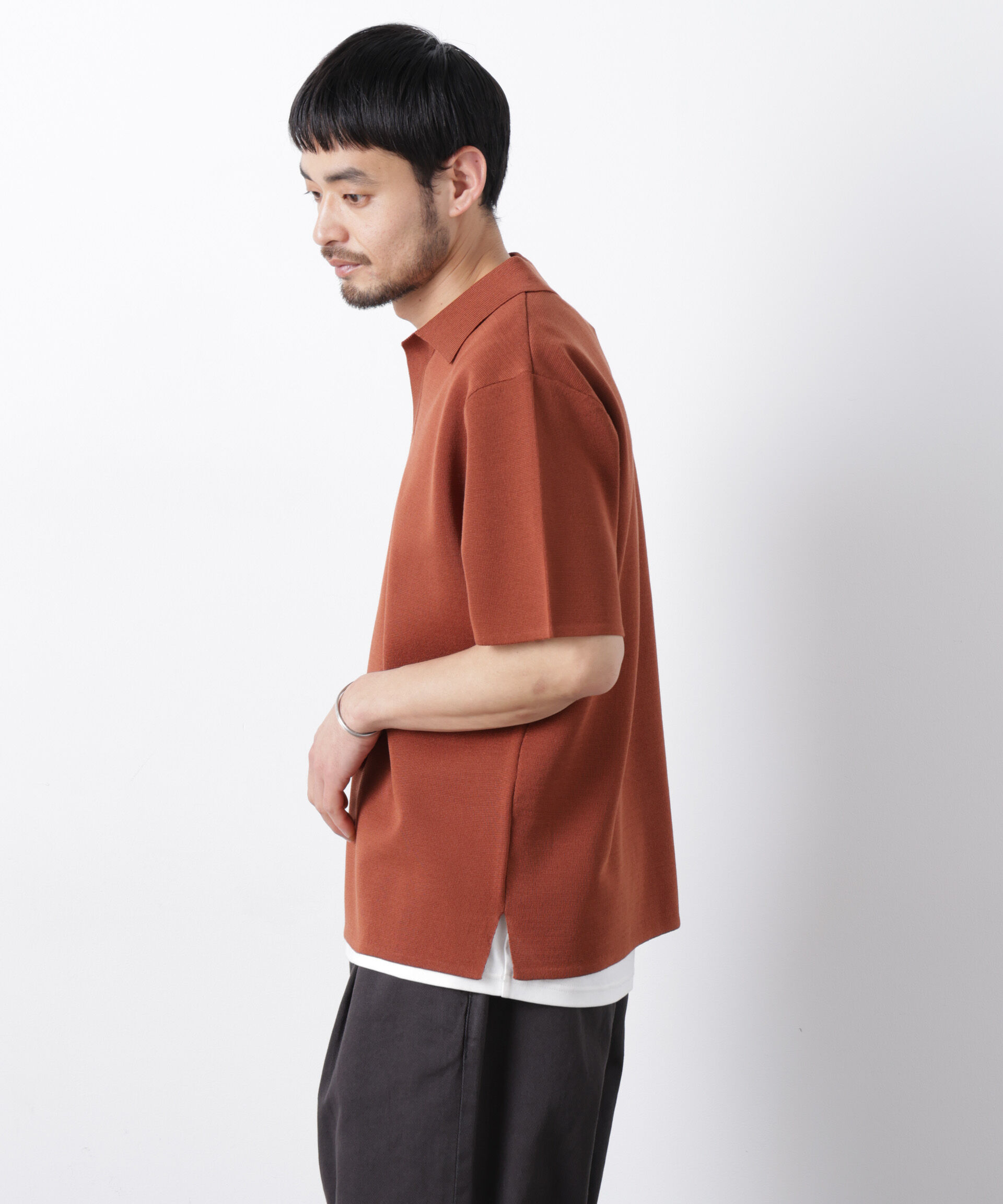 nano･universe「12ゲージドライニットスキッパーポロシャツ」|ニット・セーター|