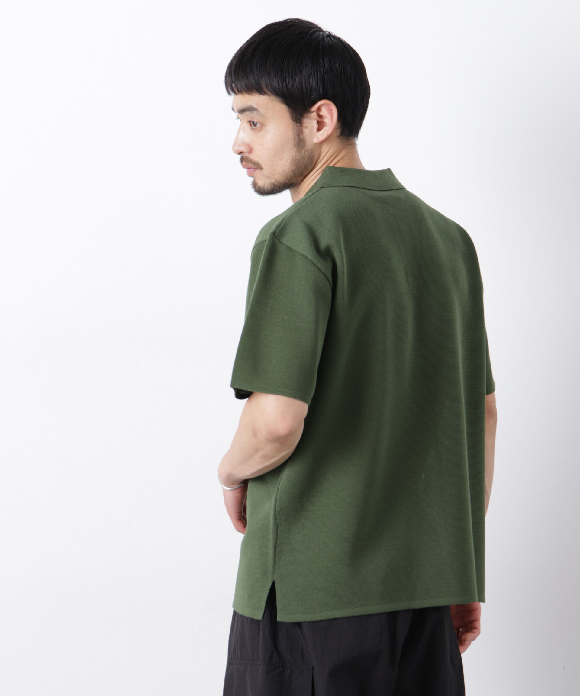 nano･universe「12ゲージドライニットスキッパーポロシャツ」|ニット・セーター|