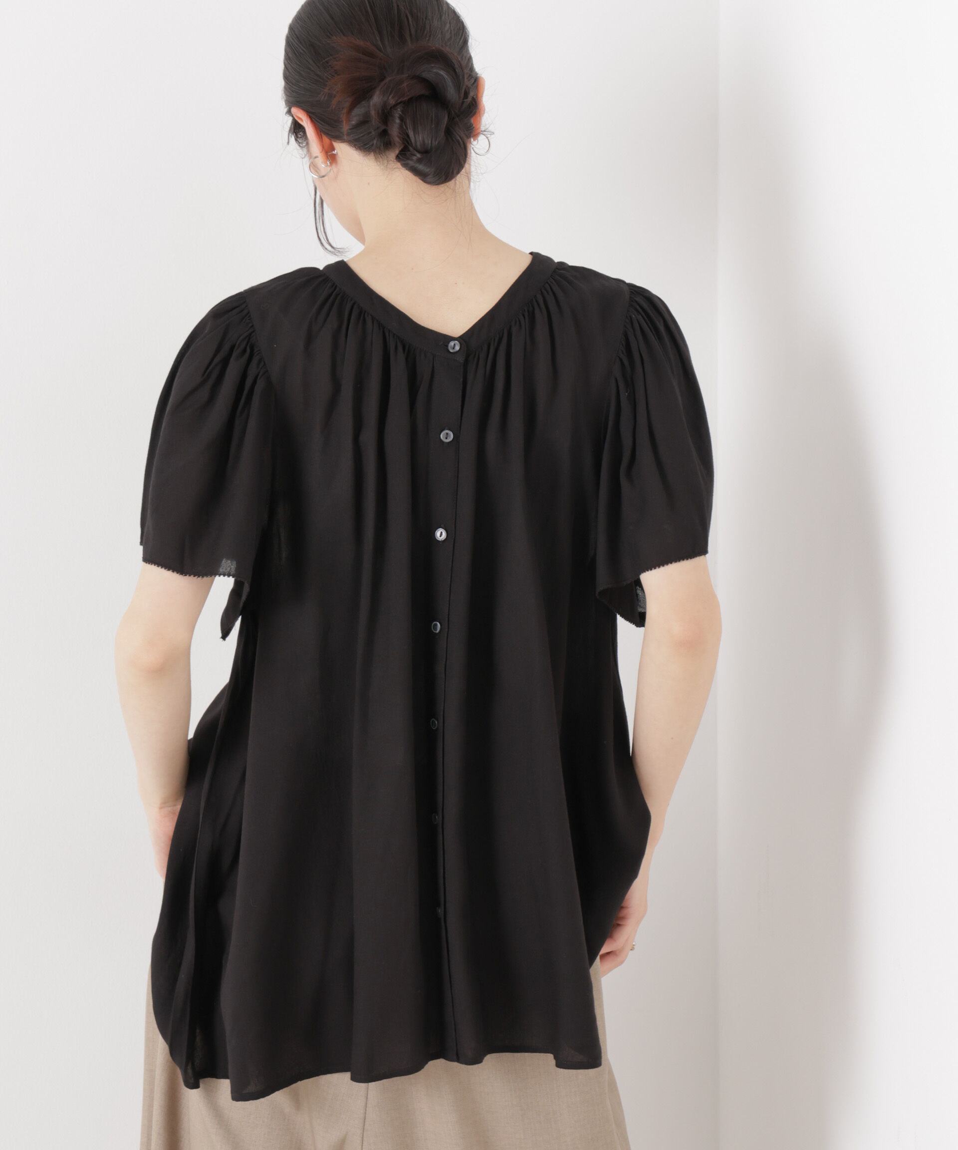 nano･universe「made in INDIA 前後2wayフレンチブラウス(セットアップ可)」|シャツ・ブラウス|