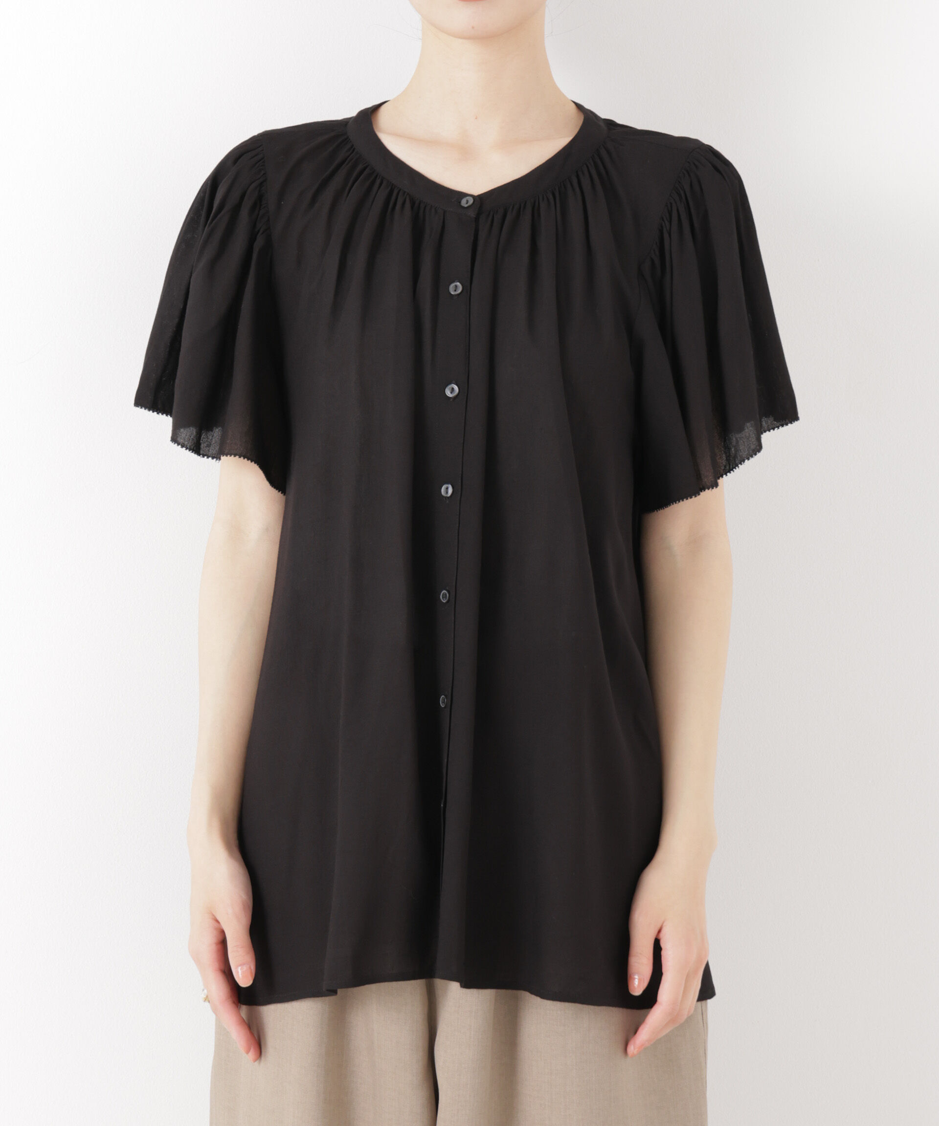 nano･universe「made in INDIA 前後2wayフレンチブラウス(セットアップ可)」|シャツ・ブラウス|