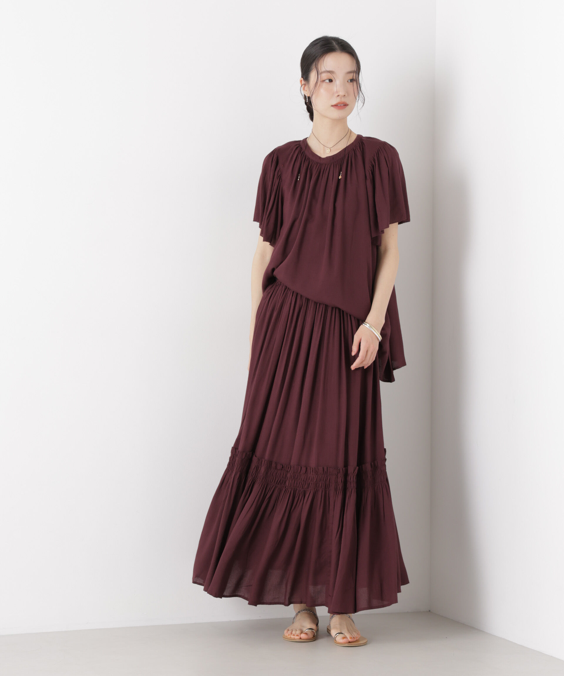 nano･universe「made in INDIA 前後2wayフレンチブラウス(セットアップ可)」|シャツ・ブラウス|