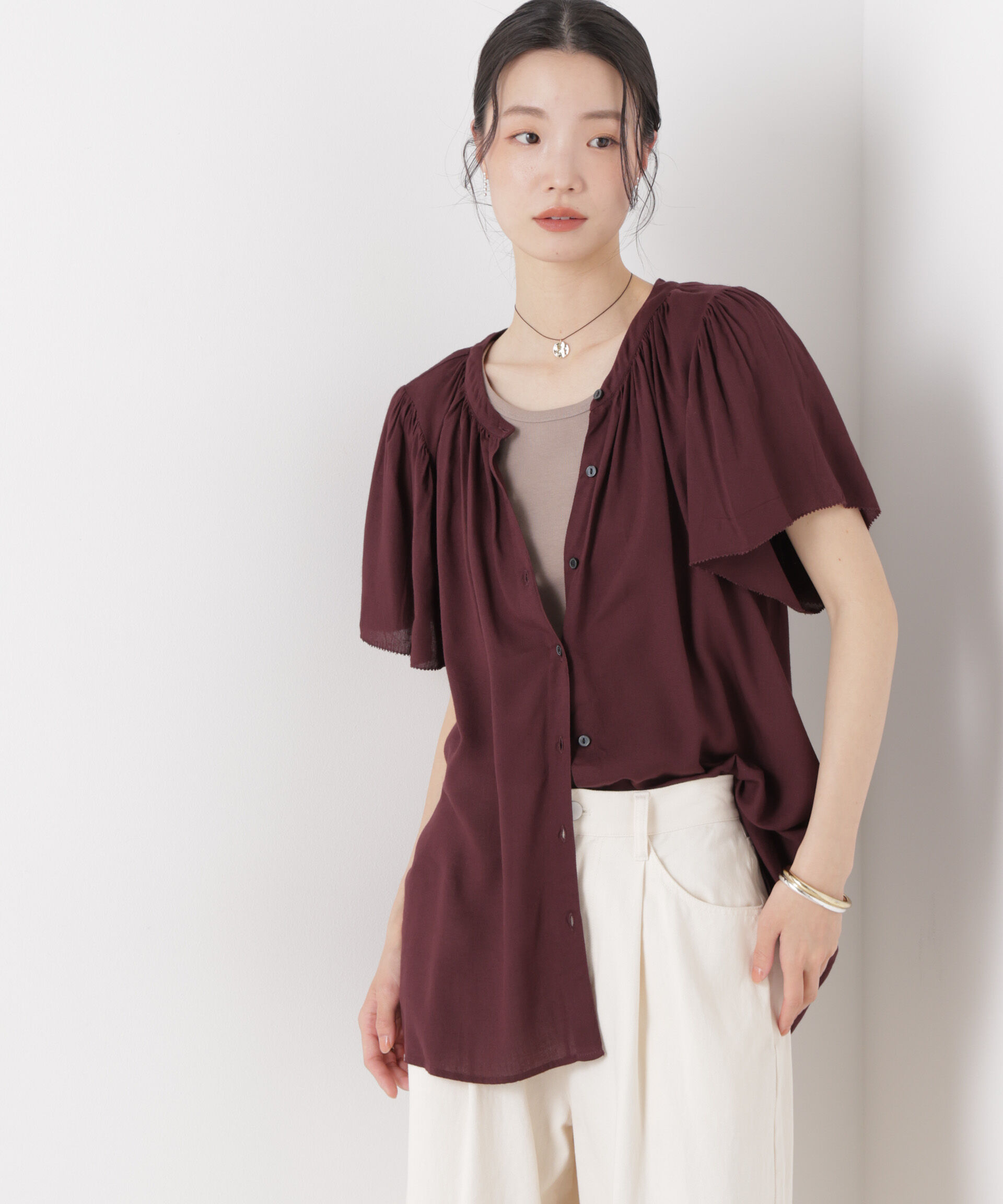 nano･universe「made in INDIA 前後2wayフレンチブラウス(セットアップ可)」|シャツ・ブラウス|