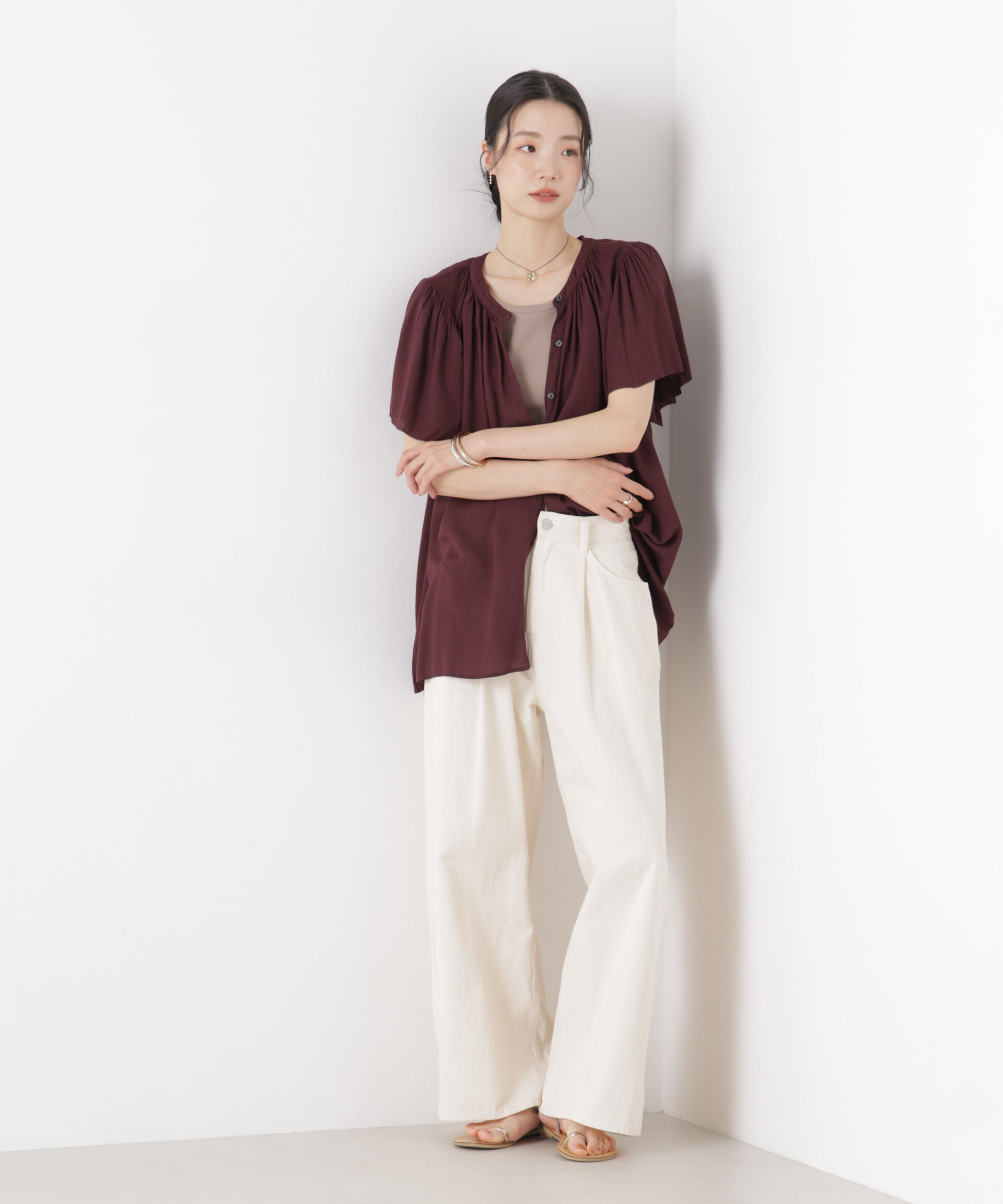 nano･universe「made in INDIA 前後2wayフレンチブラウス(セットアップ可)」|シャツ・ブラウス|