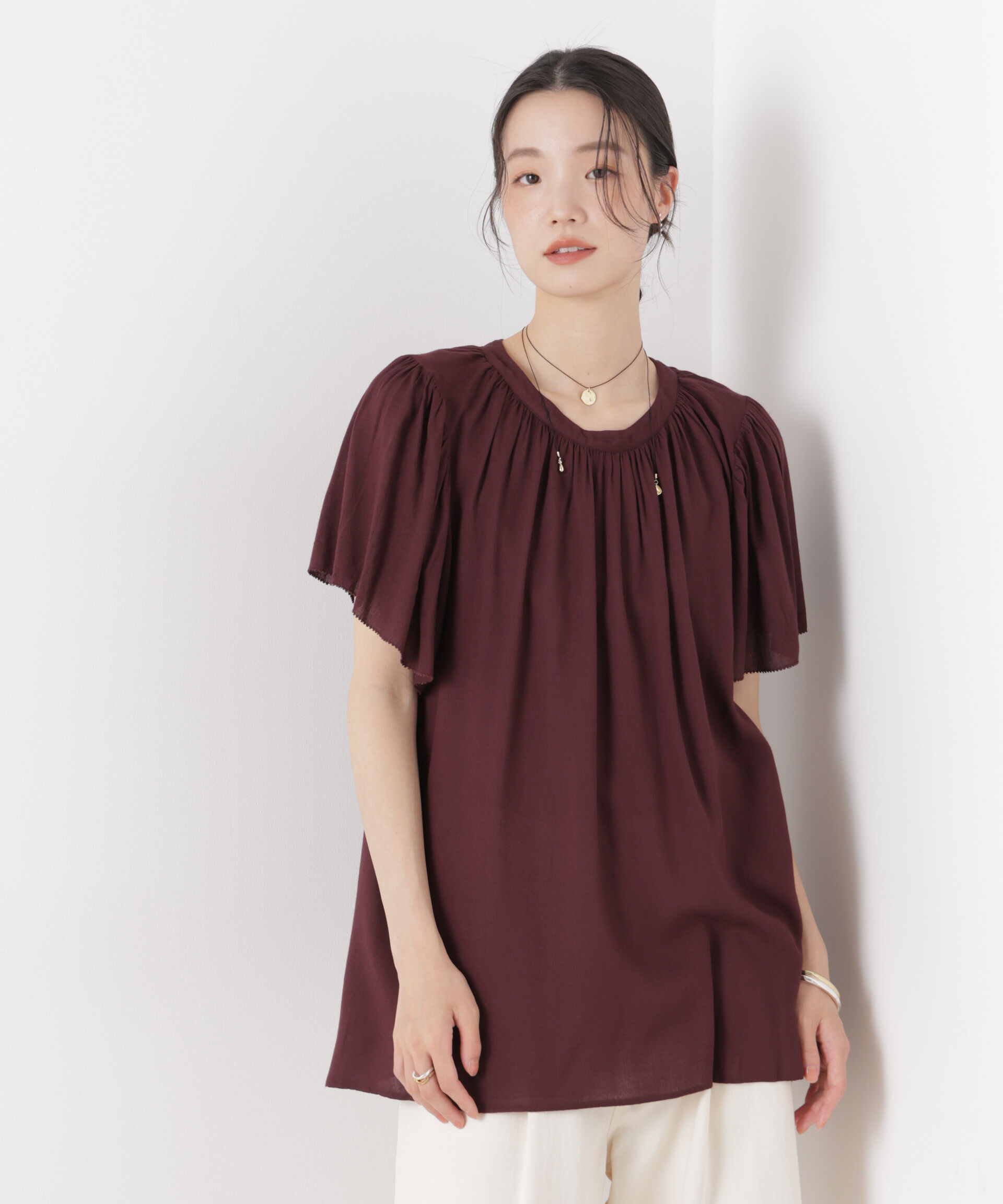 nano･universe「made in INDIA 前後2wayフレンチブラウス(セットアップ可)」|シャツ・ブラウス|