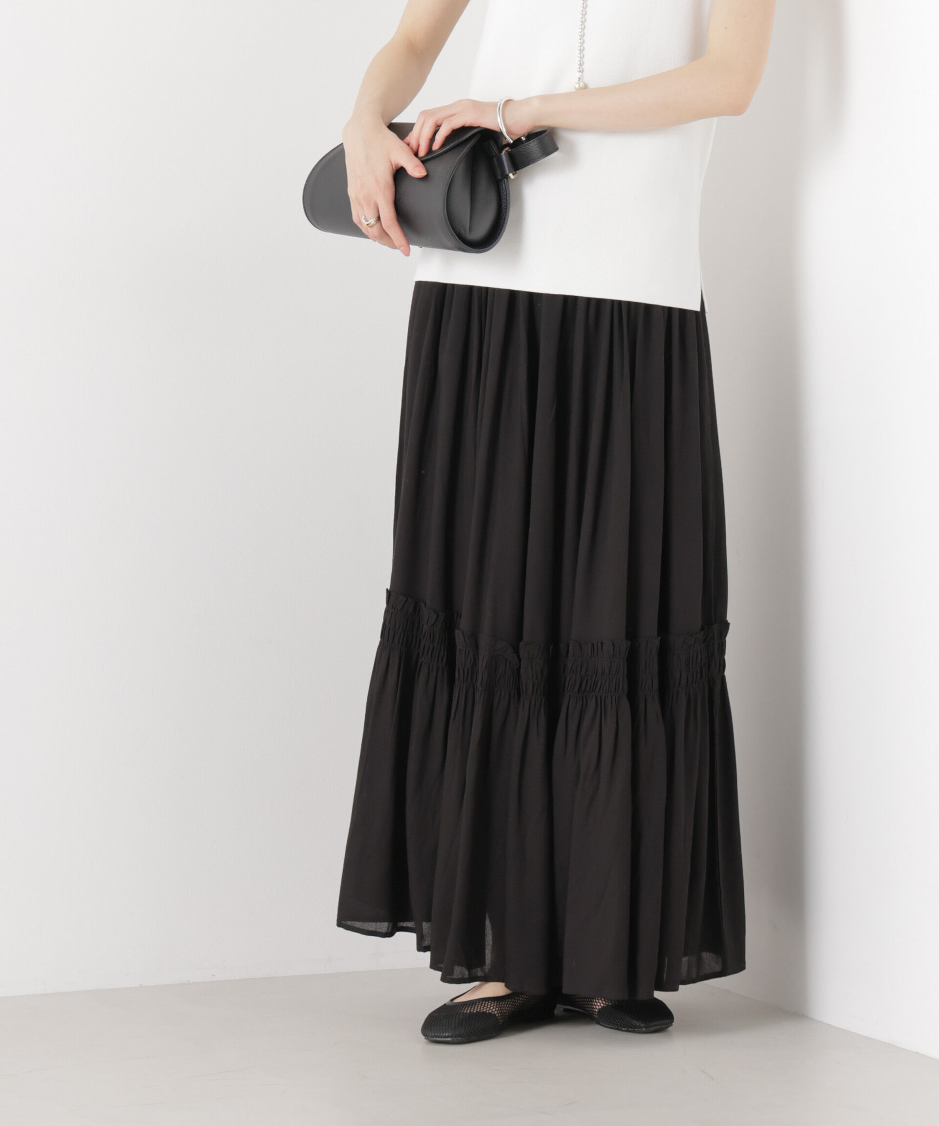 nano･universe「made in INDIA 切り替えギャザースカート(セットアップ可)」|スカート|