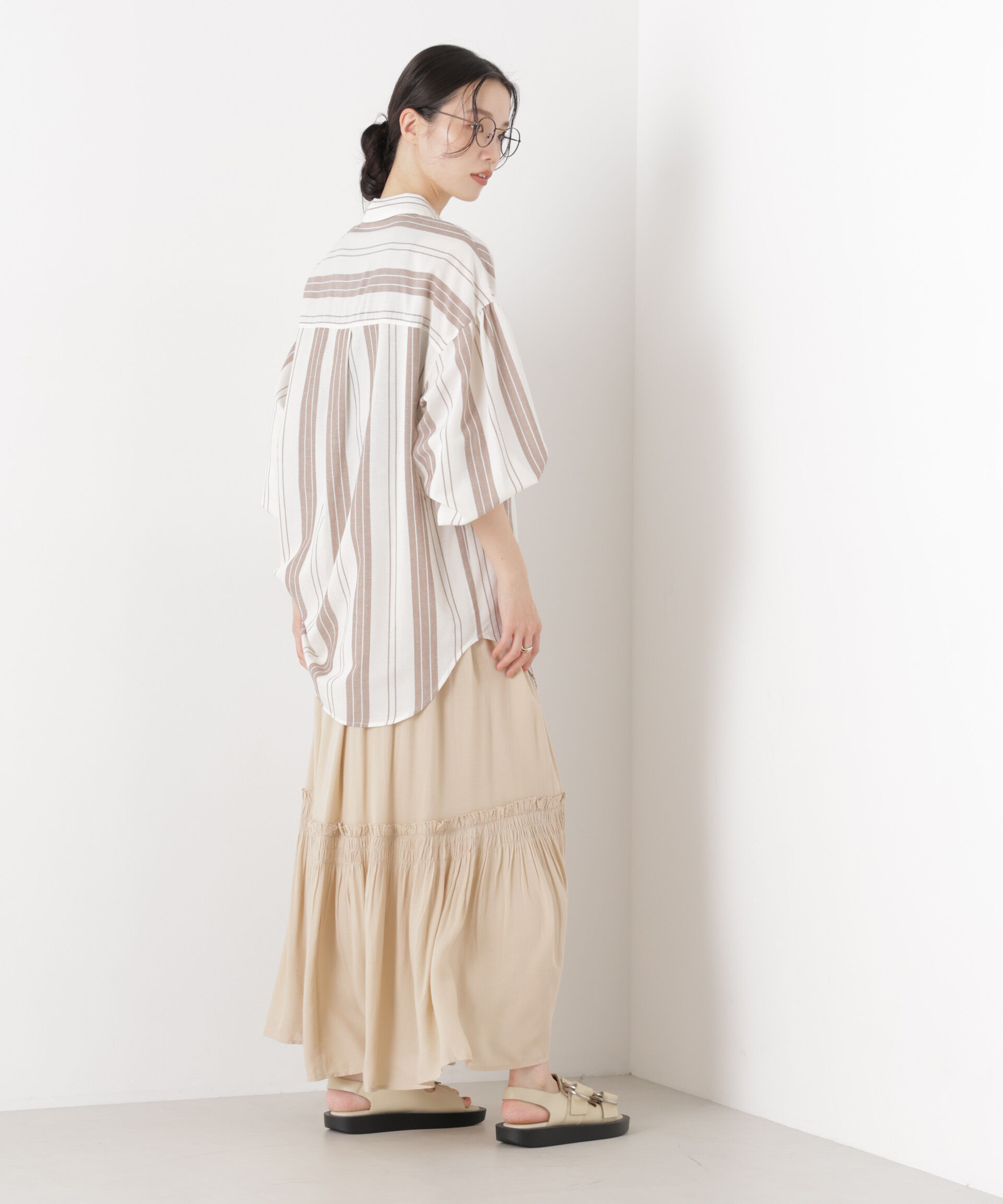 nano･universe「made in INDIA 切り替えギャザースカート(セットアップ可)」|スカート|