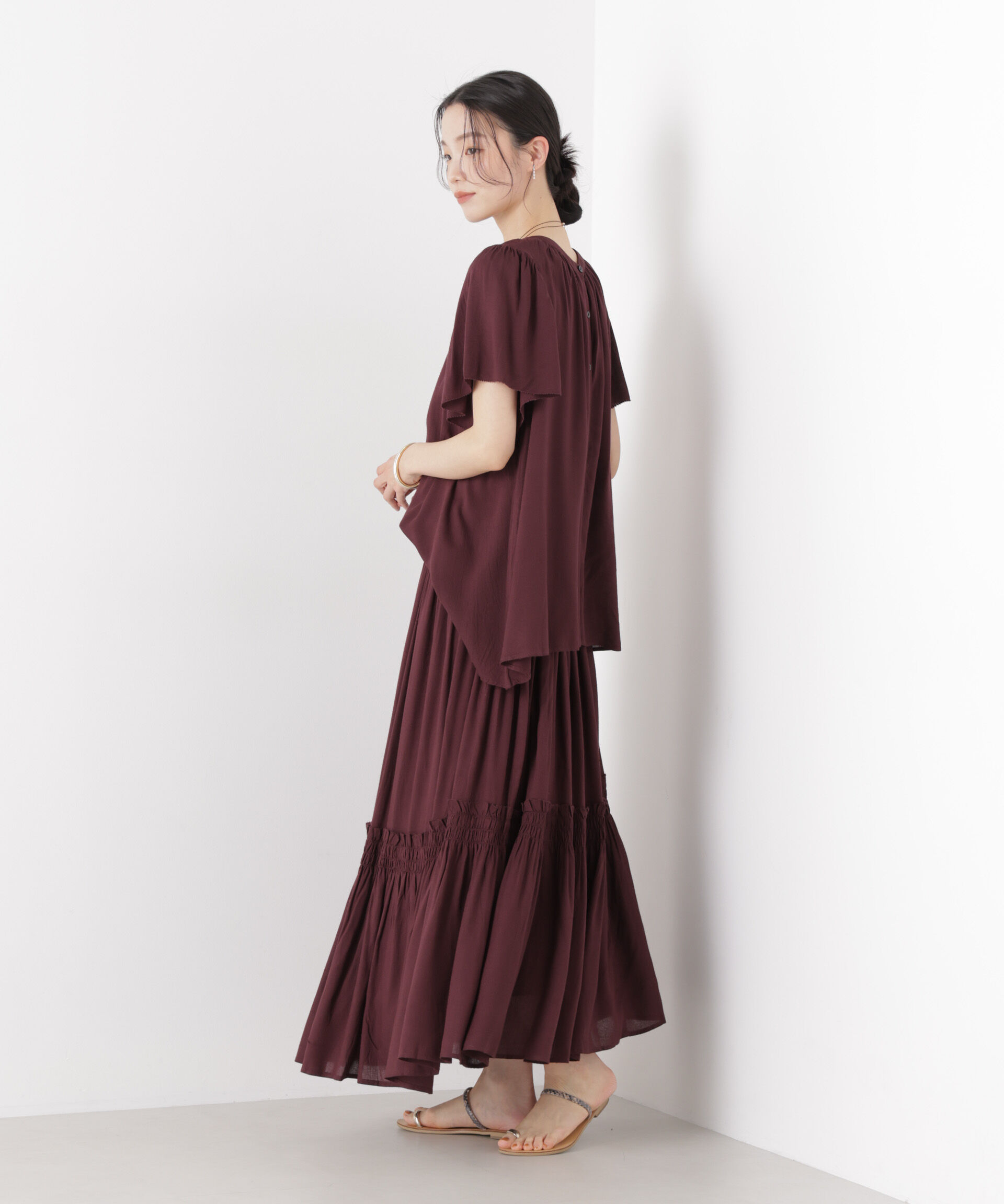 nano･universe「made in INDIA 切り替えギャザースカート(セットアップ可)」|スカート|