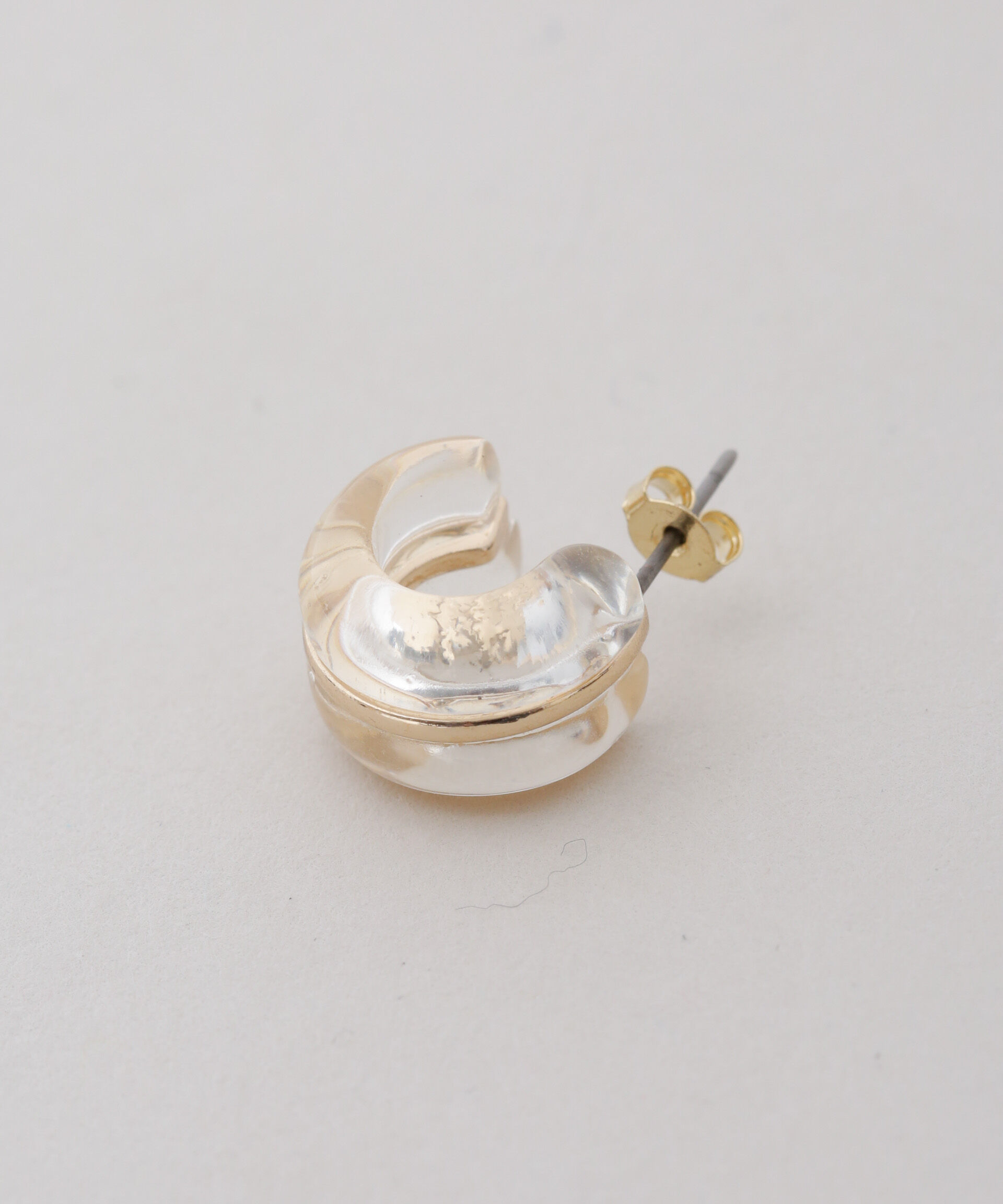 nano･universe「ゴールドラインクリアピアス」|ピアス|