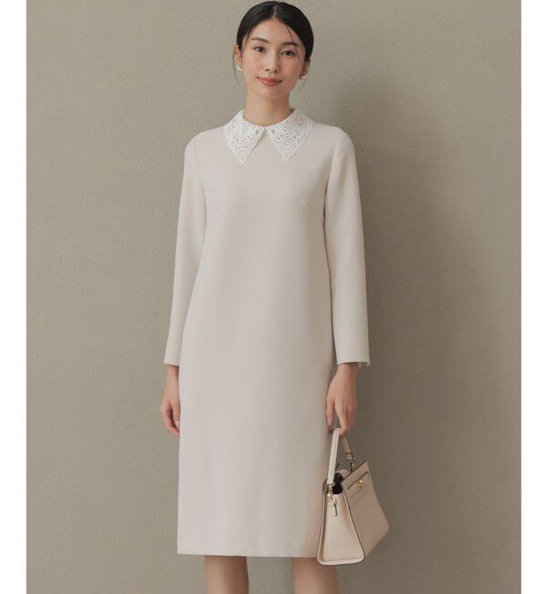 組曲「【KUMIKYOKU NAVY】コンフォータブルドレープ レース襟ワンピース」|ワンピース|