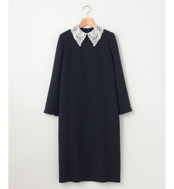組曲「【KUMIKYOKU NAVY】コンフォータブルドレープ レース襟ワンピース」|ワンピース|