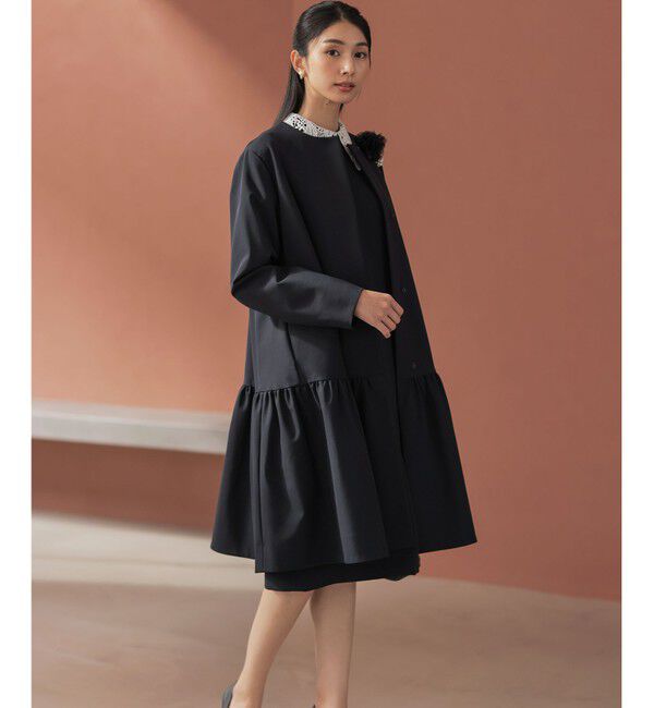 組曲「【KUMIKYOKU NAVY】コンフォータブルドレープ レース襟ワンピース」|ワンピース|