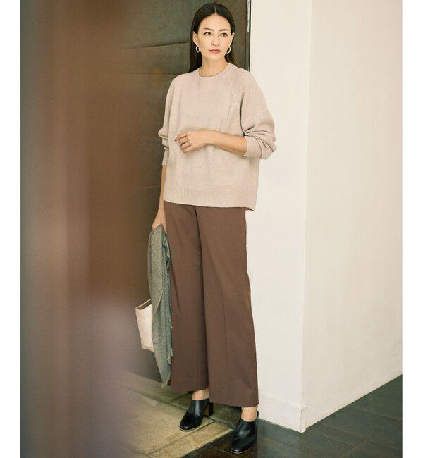 自由区「【カタログ掲載】TRギャバ裏起毛ワイド パンツ」|その他|キャメル