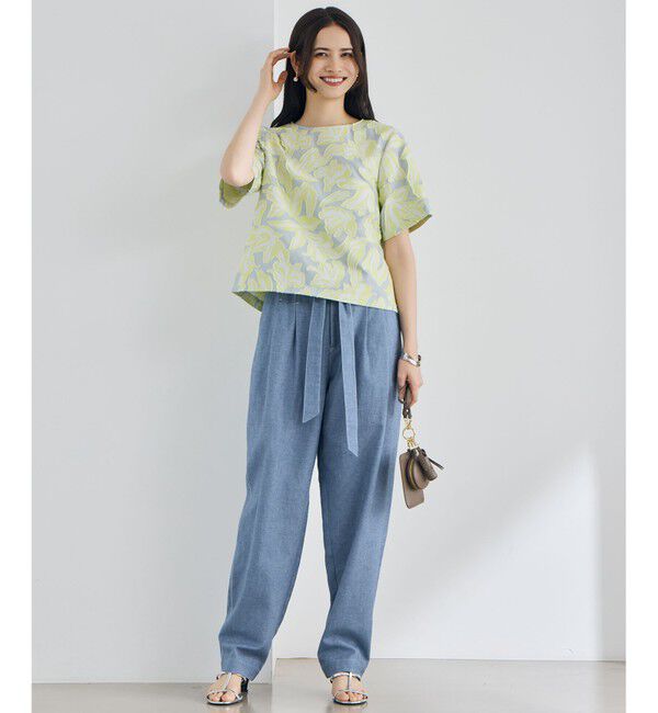 自由区「リーフモチーフカットジャガード ブラウス」|シャツ・ブラウス|