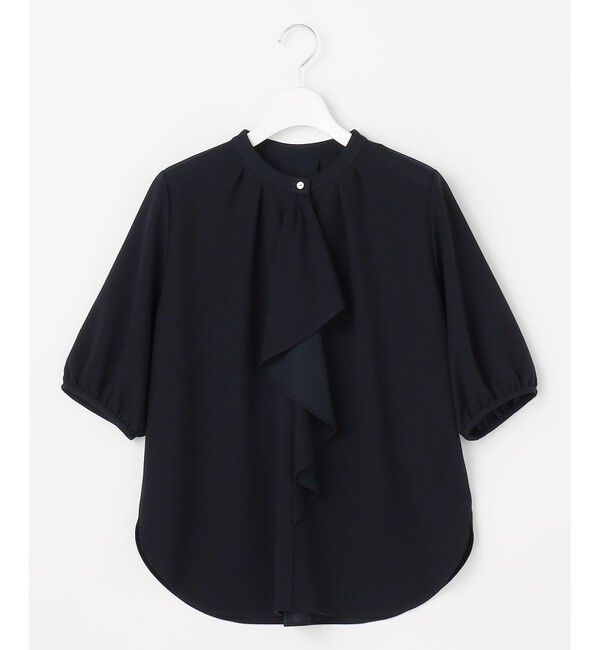 自由区「【人気素材】アムンゼンジャージー5分袖 トップス」|Tシャツ・カットソー|ネイビー