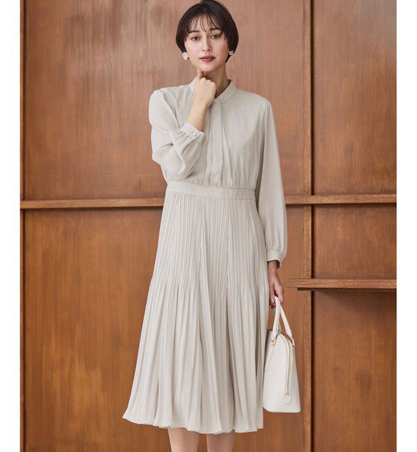 23区「【洗える】クリスタルアムンゼン ウエスト切り替え ワンピース」|ワンピース|ベージュ系