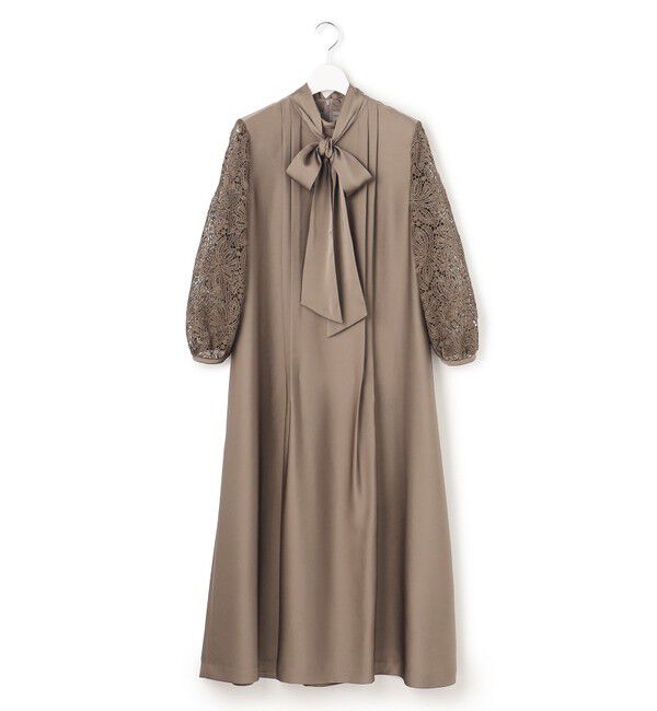 23区「【APPLAUDIR】ノーブルサテン リボンブーケレースコンビ ドレス」|ドレス|