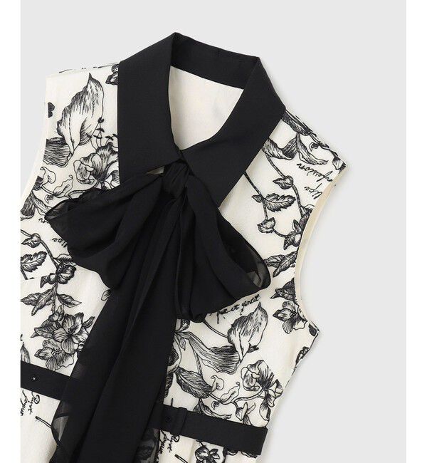 GRACE CONTINENTAL「フラワー刺繍ボウタイドレス」|ドレス|