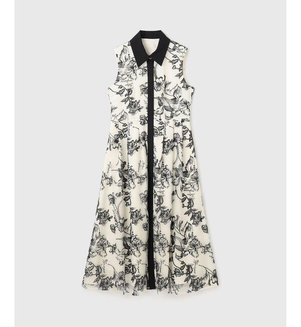 GRACE CONTINENTAL「フラワー刺繍ボウタイドレス」|ドレス|