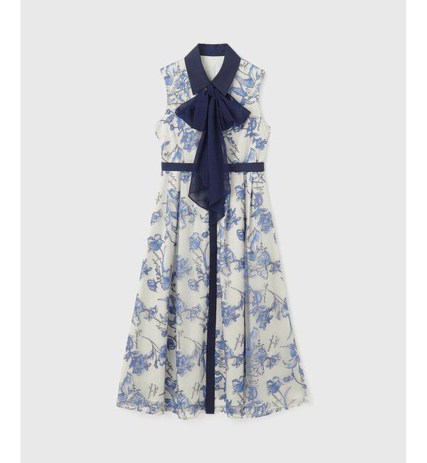 GRACE CONTINENTAL「フラワー刺繍ボウタイドレス」|ドレス|