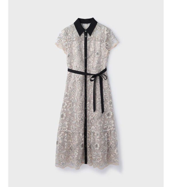 GRACE CONTINENTAL「チュールフラワー刺繍ワンピース」|ドレス|