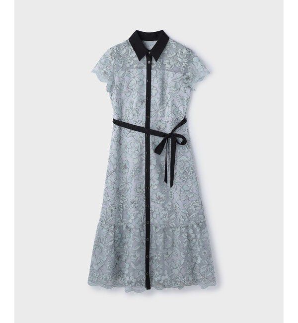 GRACE CONTINENTAL「チュールフラワー刺繍ワンピース」|ドレス|