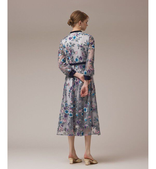 GRACE CONTINENTAL「マルチ刺繍フレアワンピース」|ワンピース|