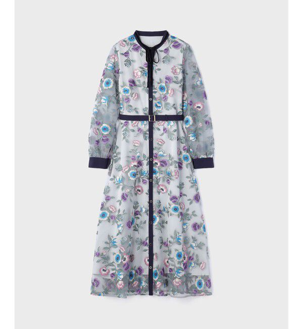 GRACE CONTINENTAL「マルチ刺繍フレアワンピース」|ワンピース|