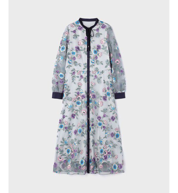 GRACE CONTINENTAL「マルチ刺繍フレアワンピース」|ワンピース|