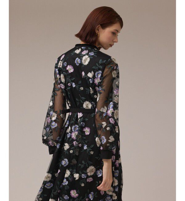 GRACE CONTINENTAL「マルチ刺繍フレアワンピース」|ワンピース|