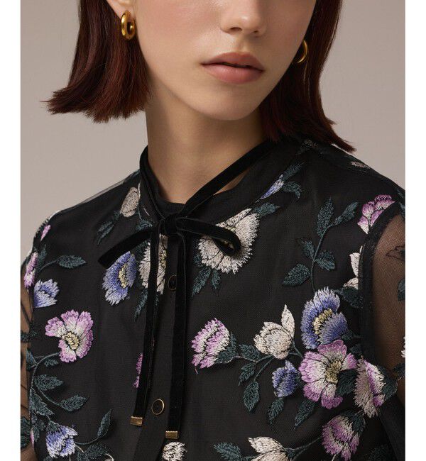 GRACE CONTINENTAL「マルチ刺繍フレアワンピース」|ワンピース|