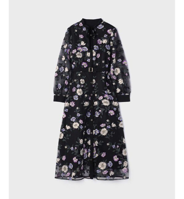 GRACE CONTINENTAL「マルチ刺繍フレアワンピース」|ワンピース|