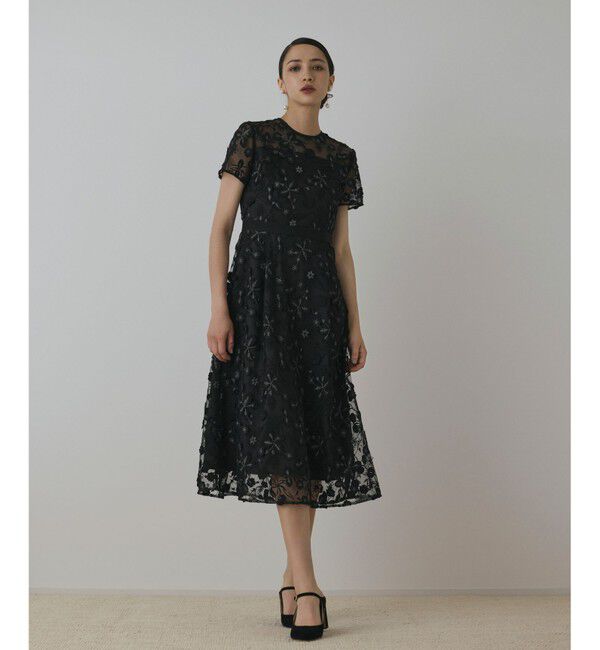 GRACE CONTINENTAL「フラワ－フレアドレス」|ドレス|