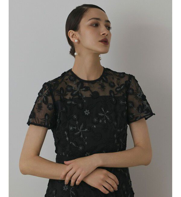 GRACE CONTINENTAL「フラワ－フレアドレス」|ドレス|