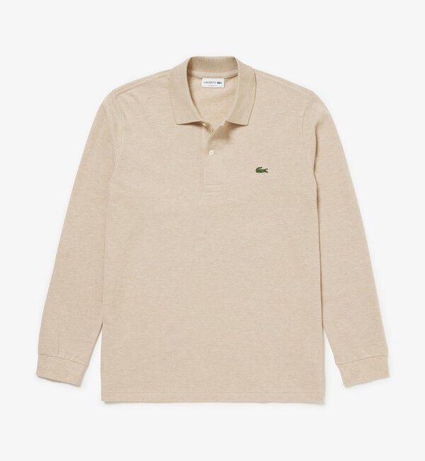LACOSTE「長袖 リブ メランジカラ-ポロシャツ L1313 （杢・長袖)」|ポロシャツ|