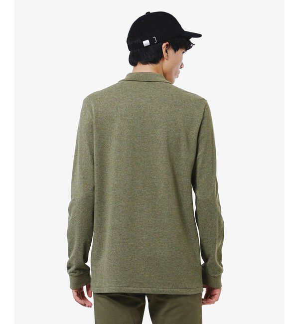LACOSTE「長袖 リブ メランジカラ-ポロシャツ L1313 （杢・長袖)」|ポロシャツ|