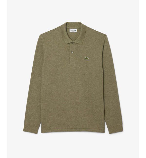 LACOSTE「長袖 リブ メランジカラ-ポロシャツ L1313 （杢・長袖)」|ポロシャツ|