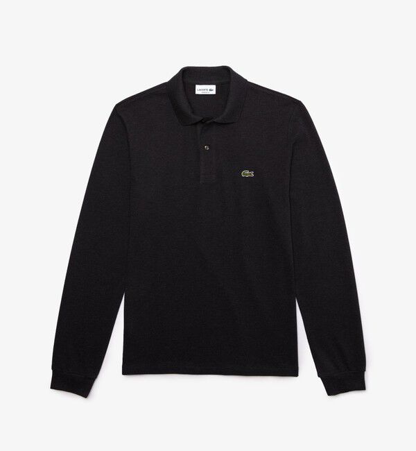 LACOSTE「長袖 リブ メランジカラ-ポロシャツ L1313 （杢・長袖)」|ポロシャツ|