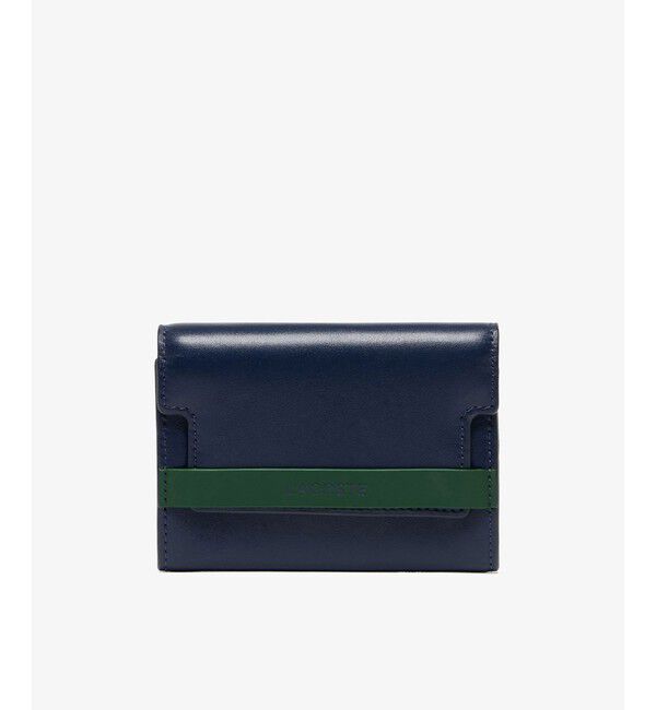 LACOSTE「レザーカードケース」|名刺入れ・カードケース|ネイビー