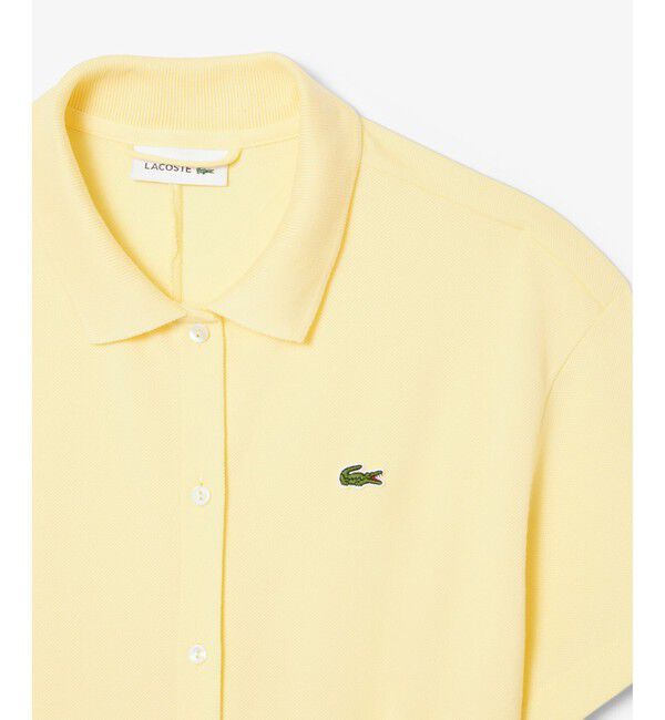 LACOSTE「鹿の子地シャツドレス ドレープフレアワンピース」|ワンピース|