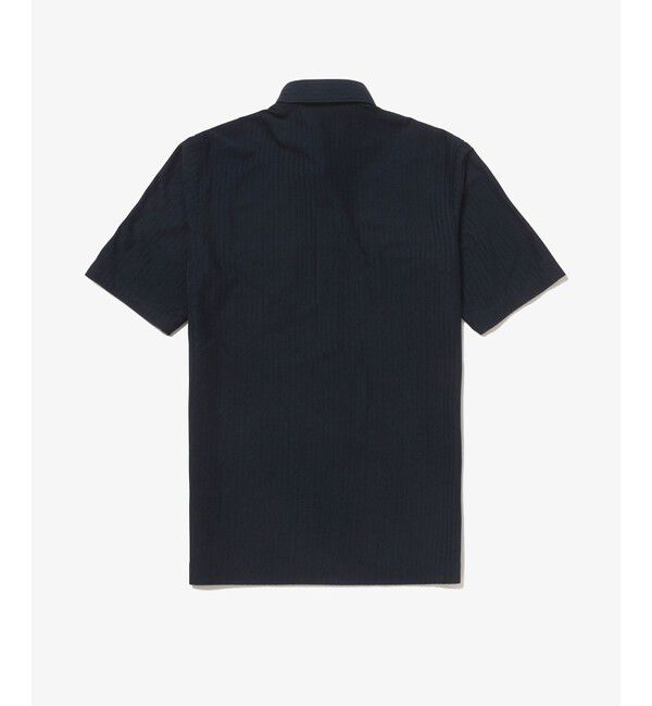 LACOSTE「鹿の子地切り替え同色ストライプボタンダウンポロシャツ」|ポロシャツ|