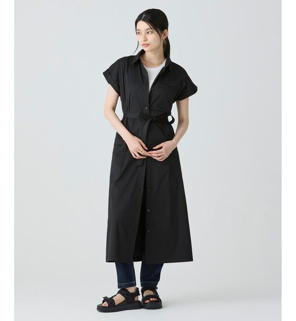 LACOSTE「キモノスリーブシャツドレス / シャツワンピース」|ワンピース|ブラック