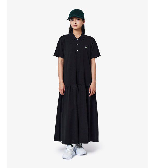LACOSTE「ローウエストポロドレス マキシ丈ワンピース」|ワンピース|ブラック