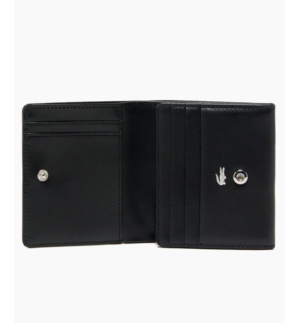 LACOSTE「シルバーブローチ2つ折りレザーミニウォレット」|財布|